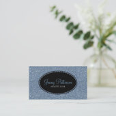 Blue Glitter Elegant Girly Visitekaartjes (Staand voorkant)