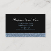 Blue Glitter Elegant Girly Visitekaartjes (Achterkant)