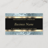 Blue Glitter en Elegant Gold Visitekaartje (Voorkant)