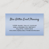 Blue Glitter Event Planner Visitekaartje (Achterkant)