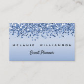 Blue Glitter Event Planner Visitekaartje (Voorkant)