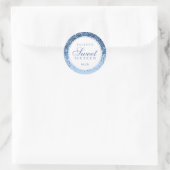 Blue Glitter Fab Sweet Sixteen Ronde Sticker (Tas)