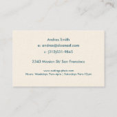 Blue Glitter Faux Folie Confetti Black Visitekaartje (Achterkant)