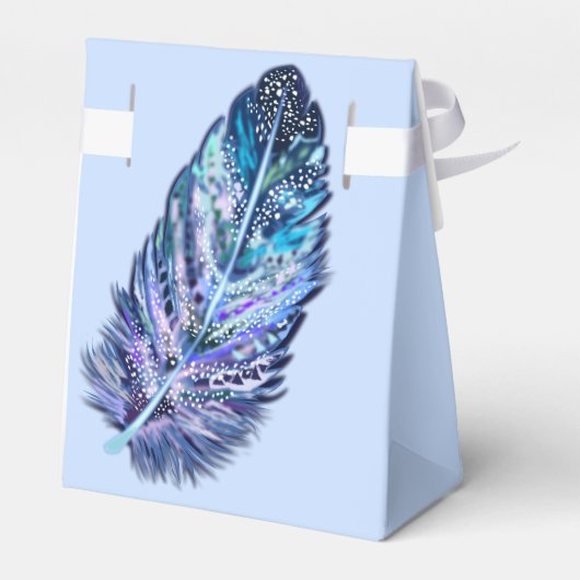 Blue Glitter Feather Gift Box Bedankdoosjes (Achterkant)