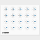 Blue Glitter Feet Baby shower Bedankt Ronde Sticker (Vel)
