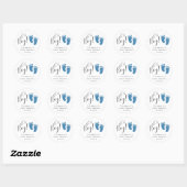 Blue Glitter Feet Baby shower Ronde Sticker (Vel)
