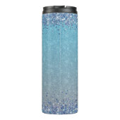 Blue Glitter Girl Boss Name Building Empire Thermosbeker (Achterkant)