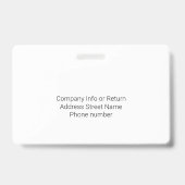 Blue Glitter Girly One Photo Employee Name Badge (Achterkant)