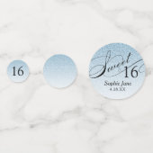 Blue Glitter Glam Gepersonaliseerde Sweet 16 Confe Confetti (Voorkanten)