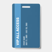 Blue Glitter Glam VIP All Access Pas Event ID Badge (Achterkant)