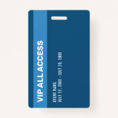 Blue Glitter Glam VIP All Access Pass Event ID Badge (Achterkant)