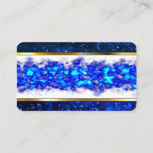 Blue Glitter Gold Striped Visitekaartjes (Achterkant)