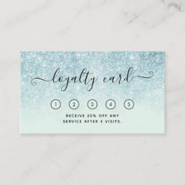 Blue Glitter Hair Salon Loyalty Kaart met Logo Visitekaartje