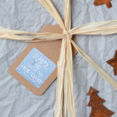 Blue Glitter 'Happy Holidays' Business Vierkante Sticker