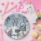 Blue Glitter Ice Alice in Wonderland Papieren Bordje (Feest)