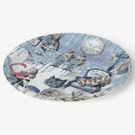 Blue Glitter Ice Alice in Wonderland Papieren Bordje