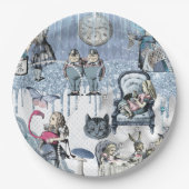 Blue Glitter Ice Alice in Wonderland Papieren Bordje (Voorkant)