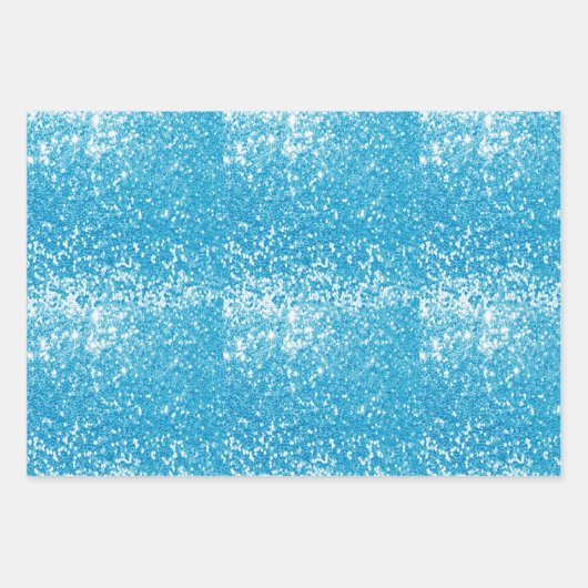 Blue Glitter Inpakpapier Vel (Voorkant 3)