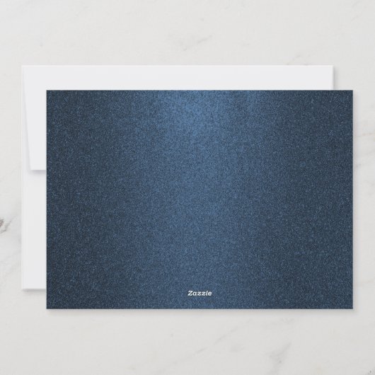 Blue Glitter-kerstfotokaart Feestdagenkaart (Achterkant)