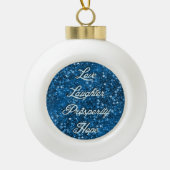 Blue Glitter-kerstgekreeft Ball Ornament (Voorkant)