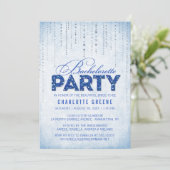 Blue Glitter Kijk Bachelorette Kaart (Staand voorkant)