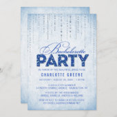 Blue Glitter Kijk Bachelorette Kaart (Voorkant / Achterkant)