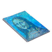 Blue Glitter Leonardo Da Vinci Gioconda Notitieboek (Rechterzijde)
