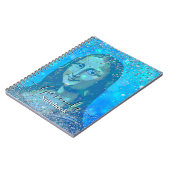 Blue Glitter Leonardo Da Vinci Gioconda Notitieboek (Linkerzijde)