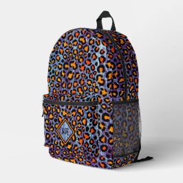 Blue Glitter Leopard Pattern Girly Cheetah Print Bedrukte Rugzak