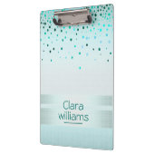 Blue Glitter Linen Sparkle Confetti Modern Klembord (Links)