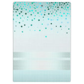 Blue Glitter Linen Sparkle Confetti Modern Klembord (Achterkant)