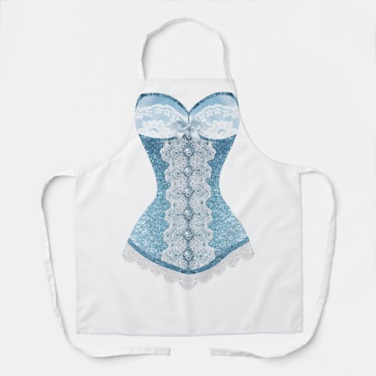Blue Glitter Lingerie Schort (Voorkant)