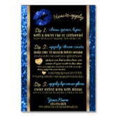 Blue Glitter Lip Toepassing en instructies Kaart (Voorkant)