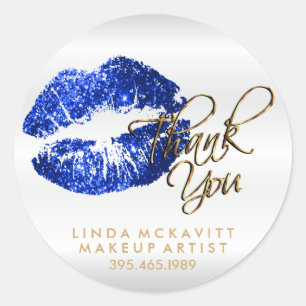 Blue Glitter Lipcolor - Dank je Ronde Sticker