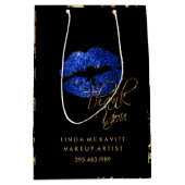 Blue Glitter Lips and Gold Marble - Hartelijk dank Medium Cadeauzakje (Voorkant)