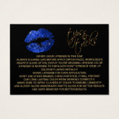 Blue Glitter Lips - Hoe aan te brengen Visitekaartje (Achterkant)