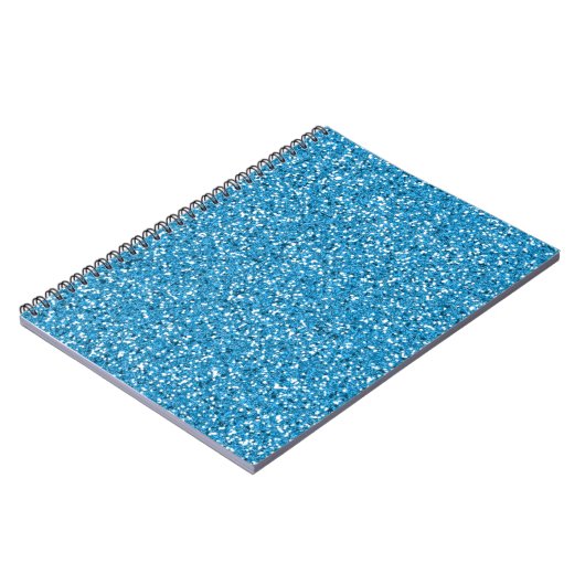 Blue Glitter look-like Pattern Notitieboek (Linkerzijde)