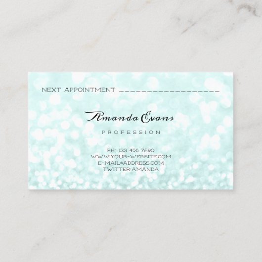 Blue Glitter make-up artiest Blogger Event Afsprakenkaartje (Achterkant)