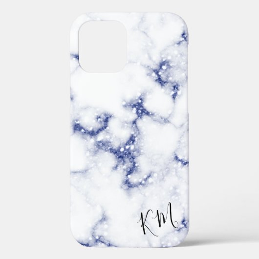 Blue Glitter Marble Personalized Case-Mate iPhone Case (Achterkant)