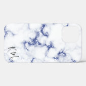 Blue Glitter Marble Personalized Case-Mate iPhone Case (Achterkant (horizontaal))