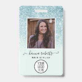 Blue Glitter Medewerker of Stylist ID Badge