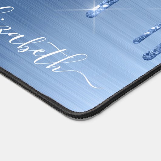 Blue Glitter Monogram Bureaumat (Hoek)