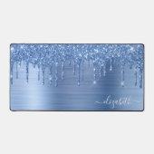 Blue Glitter Monogram Bureaumat (Voorkant)