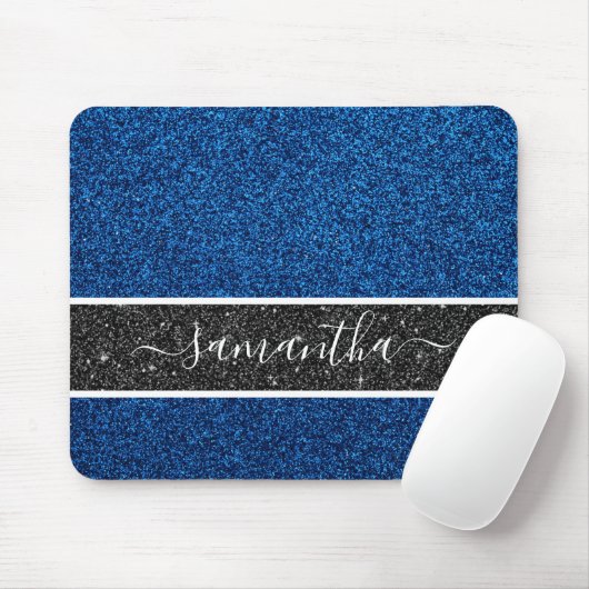 Blue Glitter Mousepad Muismat (Met muis)