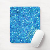 Blue Glitter Mousepad Muismat (Met muis)