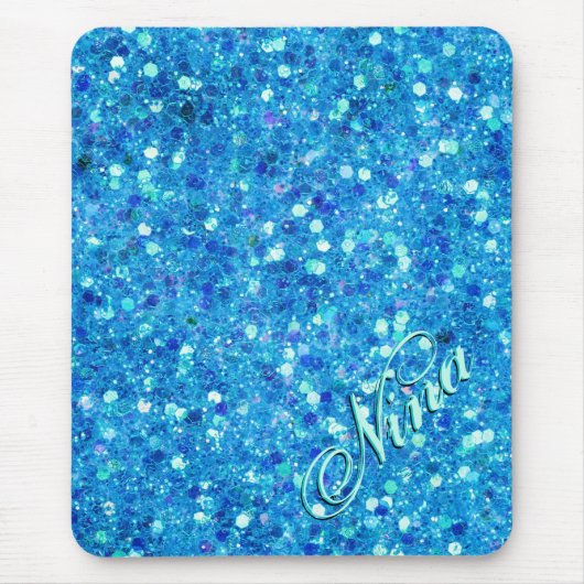 Blue Glitter Mousepad Muismat (Voorkant)