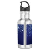 Blue glitter-naamscript waterfles (Achterkant)