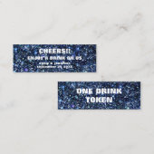 Blue Glitter Namen Datum Bruiloft Drink Ticket (Voorkant / Achterkant)