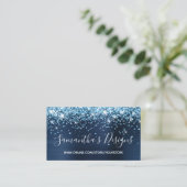 Blue Glitter Navy Folie Online Store Visitekaartje (Staand voorkant)