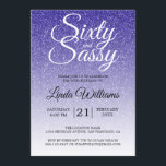 Blue Glitter Ombre 60 en Sassy 60th Birthday Kaart<br><div class="desc">Het vieren van 60 in stijl met dit moderne 60ste verjaardagsontwerp op een koninklijke blauwe glitter ombre achtergrond, een 60ste verjaardag uitnodiging die je kunt personaliseren en uitzenden voor je 60ste verjaardagsfeest. De woorden zestig en assy worden geplaatst gebruikend modern manuscript. Neem contact met ons op via onze winkel als...</div>